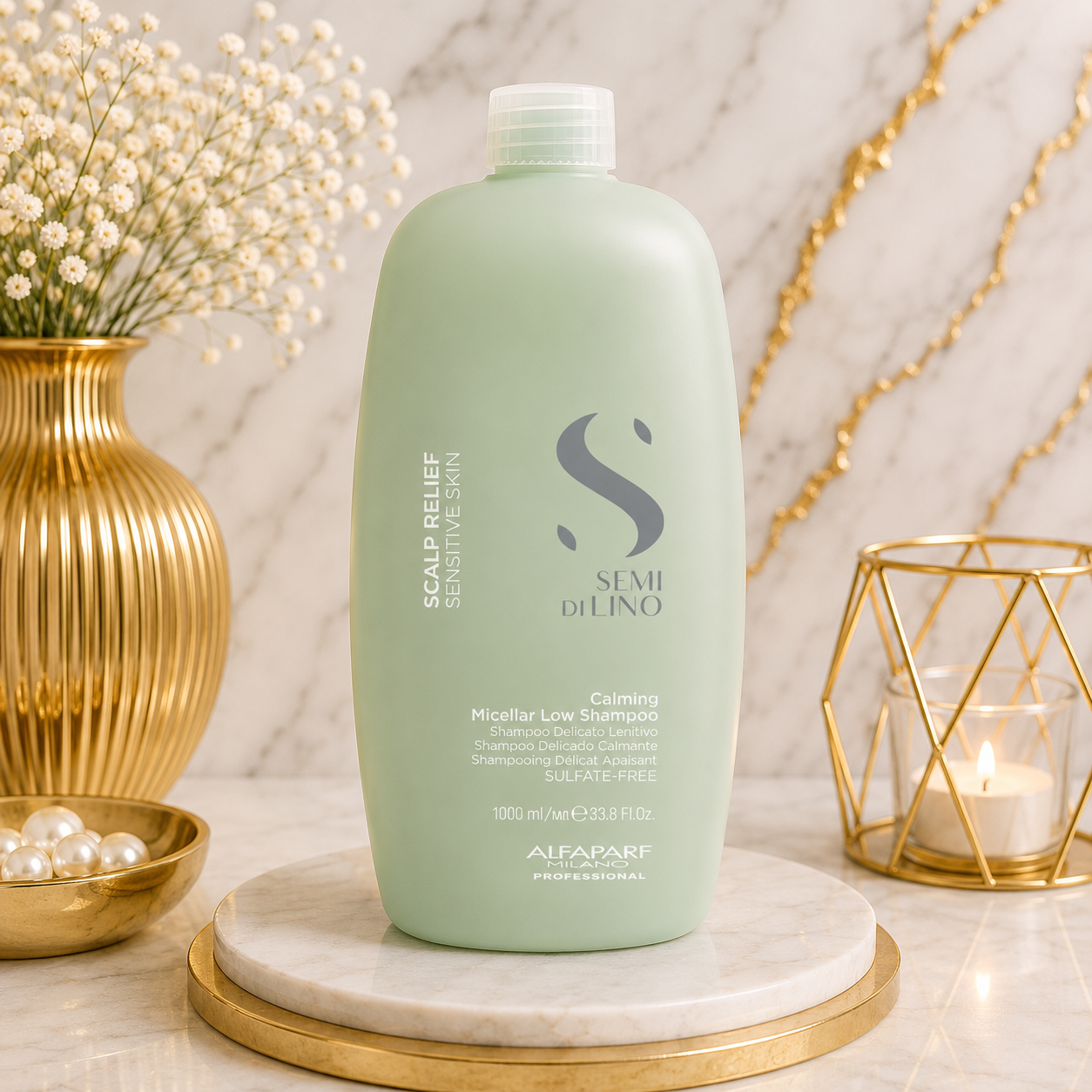 Shampoo de 1000 ml diseñado para fortalecer el cabello debilitado y propenso a la caída