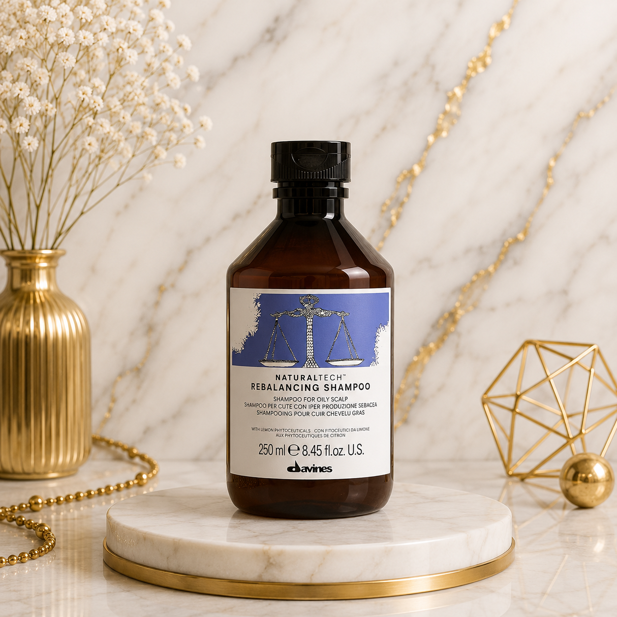 Equilibrante Davines NaturalTech para cabello graso en envase de 250 ml.